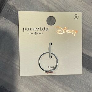 Puravida Silver Color Disney Bow Minnie Ring Sz 8